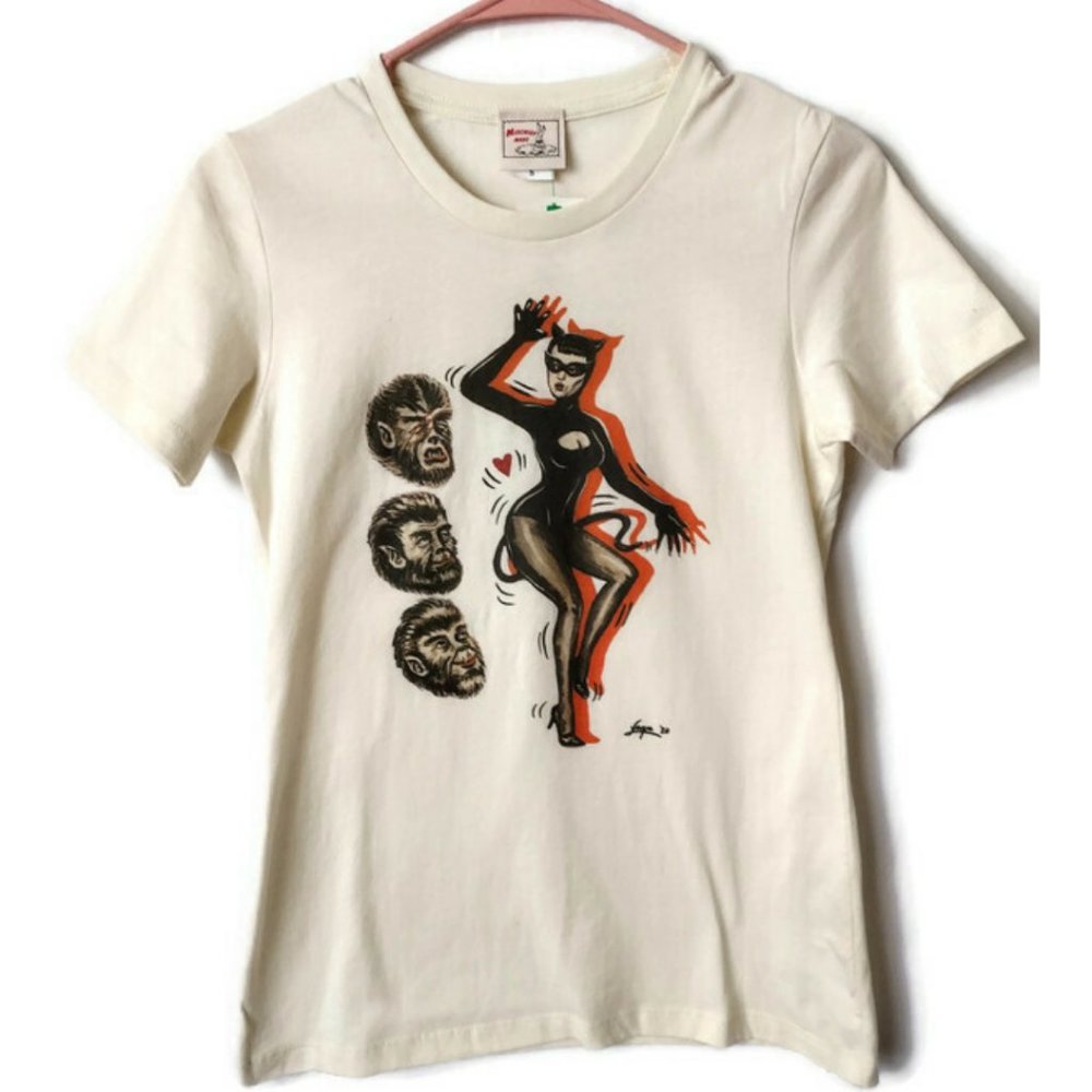 -Mischief Made Cat Woman/ Wolfman Tshirt Top Sz Small